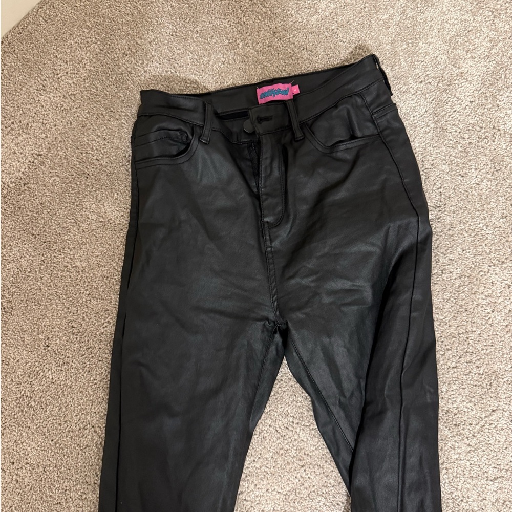 EDKITED LEATHER PANTS SIZE SMALL